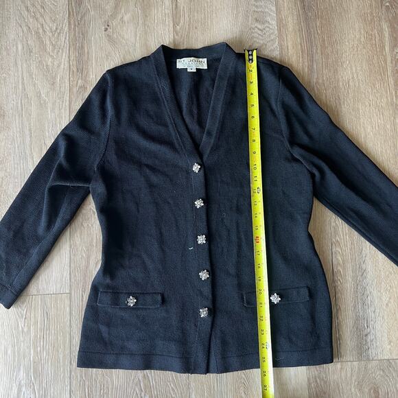 ST. JOHN EVENING Women's Cardigan Size 8 In Black - Picture 4 of 7